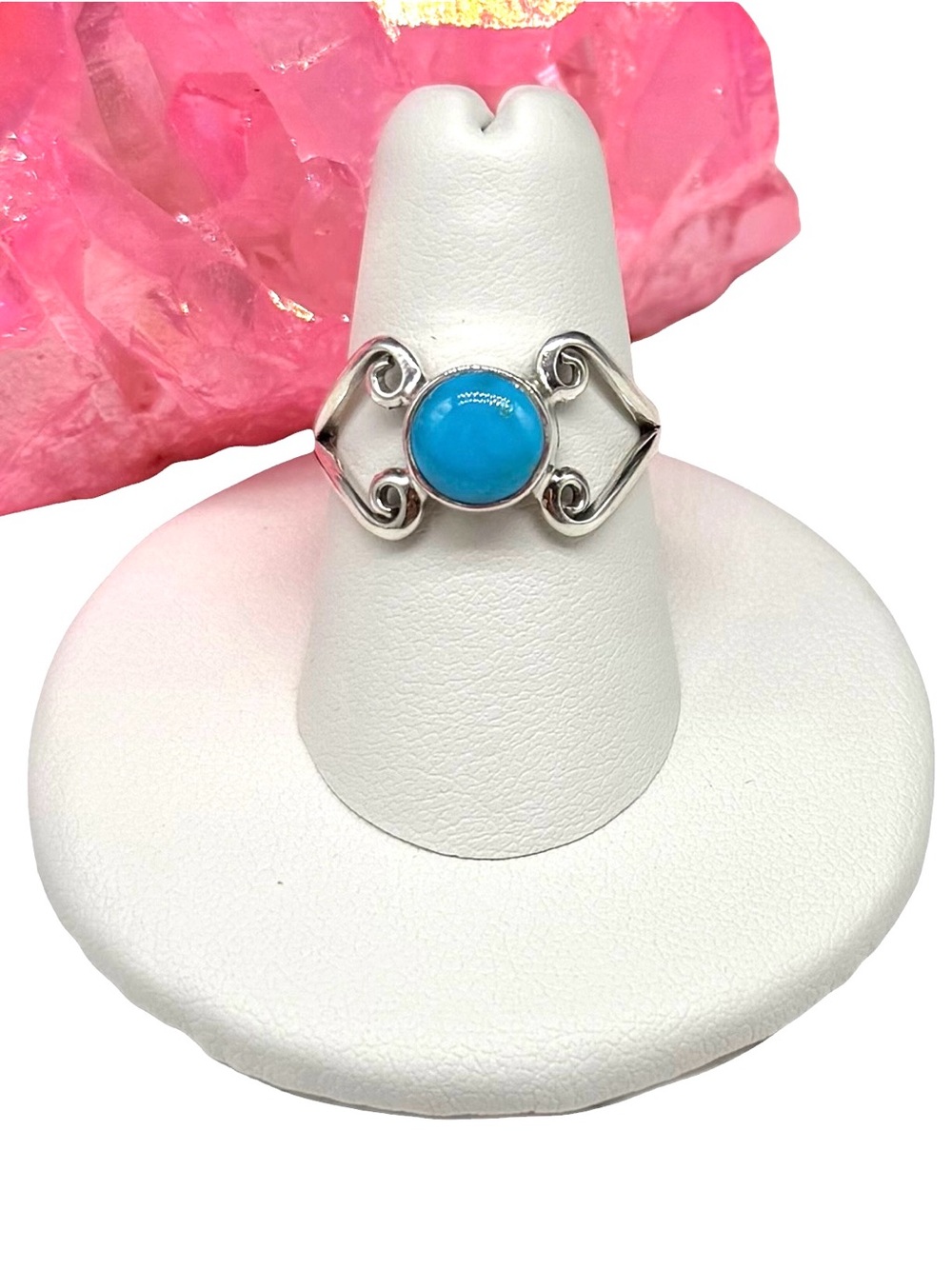 Sleeping Beauty Turquoise Ring Size 7.5 Solid 925 Sterling Silver
